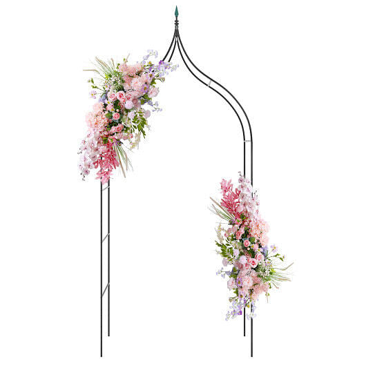9.5 Feet Decorative Metal Garden Arch for Vine Rose Climbing Wedding Ceremony Party Decoration